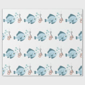 vis en hak cadeaupapier (Vlak)