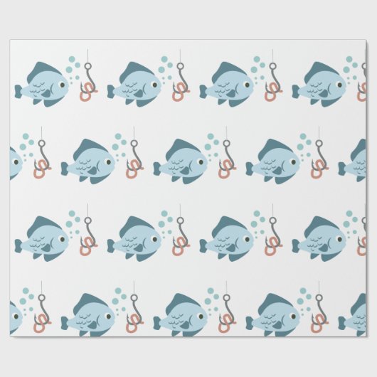 vis en hak cadeaupapier (Vlak)