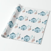 vis en hak cadeaupapier (Uitgerold)