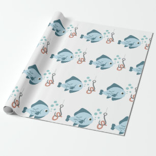 vis en hak cadeaupapier