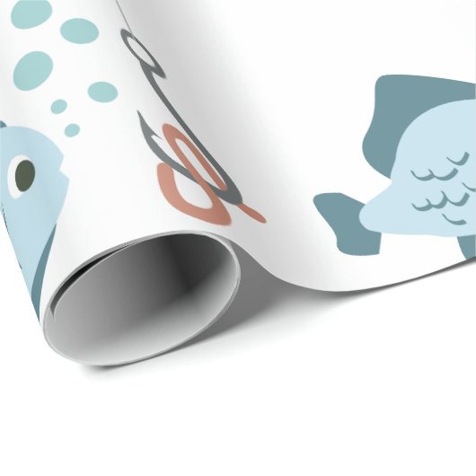 vis en hak cadeaupapier (Rol Hoek)