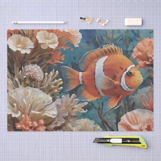 Vis en Koraal Acryl Schilderen Tissuepapier (Craft)