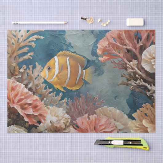 Vis en Koraal Acryl Schilderen Tissuepapier (Craft)