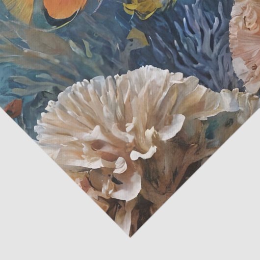 Vis en Koraal Acryl Schilderen Tissuepapier (Detail)