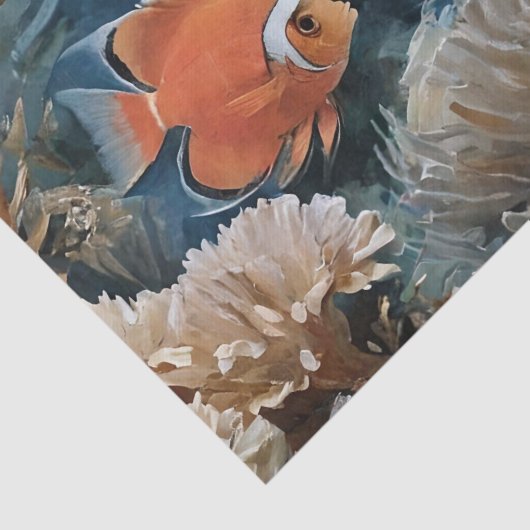 Vis en Koraal Acryl Schilderen Tissuepapier (Detail)