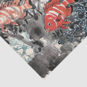 Vis en Koraal Chinees Inkt Schilderen Tissuepapier (Detail)