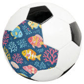 Vis en koraal in scheepsblauw voetbal (Drie kwart)