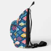 Vis en koraal scheepsblauw sling bag (Rechts)