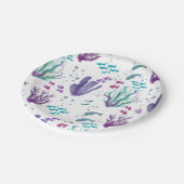 Vis en koraal Waterverf ontwerp Papieren Bordje (Gekanteld)