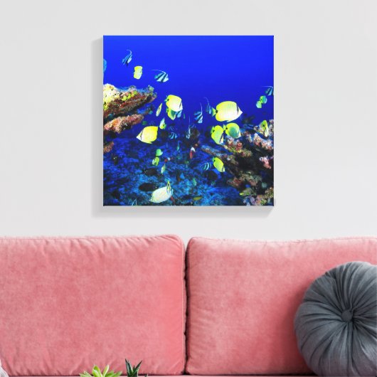  vis en koraalrif canvas afdruk (Insitu (Woonkamer))