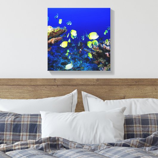  vis en koraalrif canvas afdruk (Insitu (Slaapkamer))