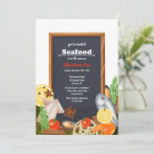 Vis en schaaldieren staan op de uitnodiging Menu (Staand voorkant)