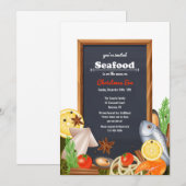 Vis en schaaldieren staan op de uitnodiging Menu (Voorkant / Achterkant)