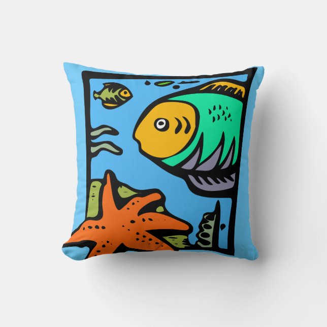 Vis- en Star-Pillow Kussen (Voorkant)