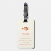 Vis en strand bagagelabel (Achterkant verticaal)