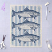 Vis en Strepen Decoupage Kunst Tissuepapier (Craft)