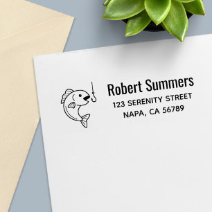 Vis en Vishaak Adres Zelfinktende Stempel