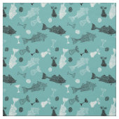 Vis en vruchten stof (Swatch)