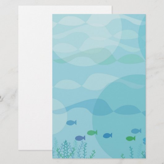 vis en water briefpapier (Voorkant / Achterkant)