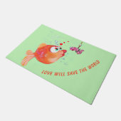 Vis en worm Doormat Fun - Liefde Deurmat (Schuin)