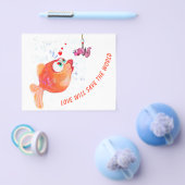 Vis en worm Flyer Love Romantic Cartoon (Enkel)