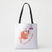 Vis en worm Love Romantic Canvas tas Fun (Voorkant)
