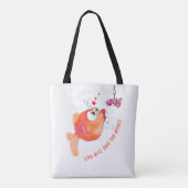 Vis en worm Love Romantic Canvas tas Fun (Achterkant)