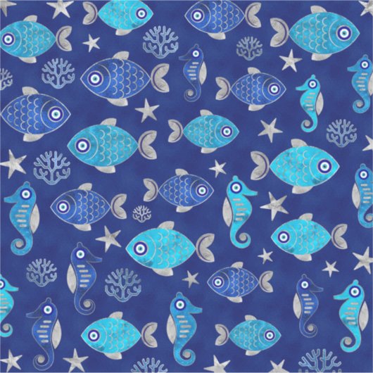 Vis- en zeepaamoogpatroon sticker (Voorkant)