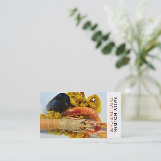 Vis en zeevruchten, Chef, Koken Visitekaartje (Staand voorkant)