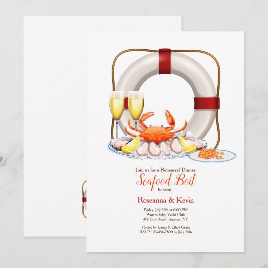 Vis en zeevruchten diner kaart (Voorkant / Achterkant)