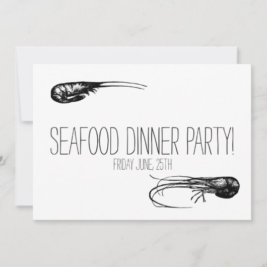 Vis en zeevruchten Diner Party, Cocktails Delicacy Kaart (Voorkant)