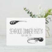 Vis en zeevruchten Diner Party, Cocktails Delicacy Kaart (Staand voorkant)