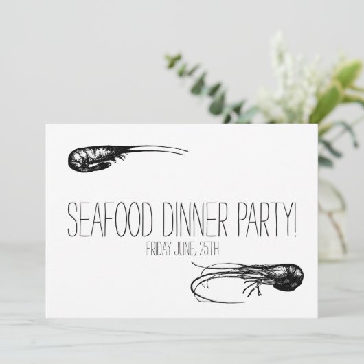 Vis en zeevruchten Diner Party, Cocktails Delicacy Kaart (Staand voorkant)