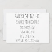 Vis en zeevruchten Diner Party, Cocktails Delicacy Kaart (Achterkant)