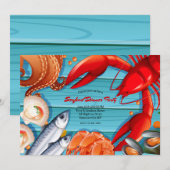 Vis en zeevruchten Dinner Party Kaart (Voorkant / Achterkant)