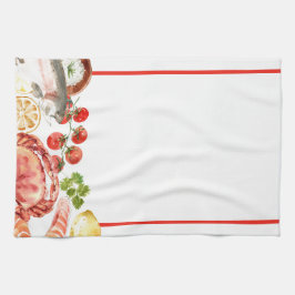 Vis en zeevruchten Feast Red Stripe Theedoek