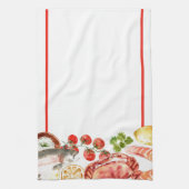 Vis en zeevruchten Feast Red Stripe Theedoek (Verticaal)