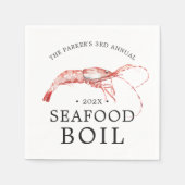 Vis en zeevruchten / garnalen koken themafeest servet (Voorkant)