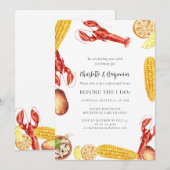 Vis en zeevruchten koken voor ik doe verlovingsfee kaart (Voorkant / Achterkant)