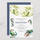 Vis en zeevruchten Kook 18e verjaardag Uitnodiging (Voorkant / Achterkant)