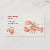 Vis en zeevruchten Restaurant Food Service Rustiek Visitekaartje (Achterkant)