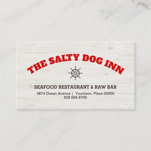Vis en zeevruchten Restaurant Food Service Rustiek Visitekaartje (Voorkant)