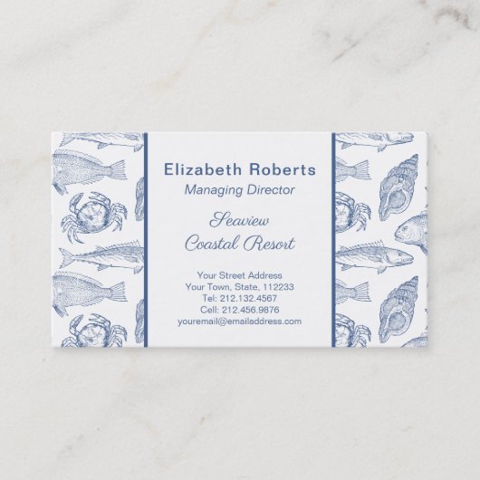 Vis en zeevruchten Restaurant Kustboetiek of Resor Visitekaartje (Voorkant)