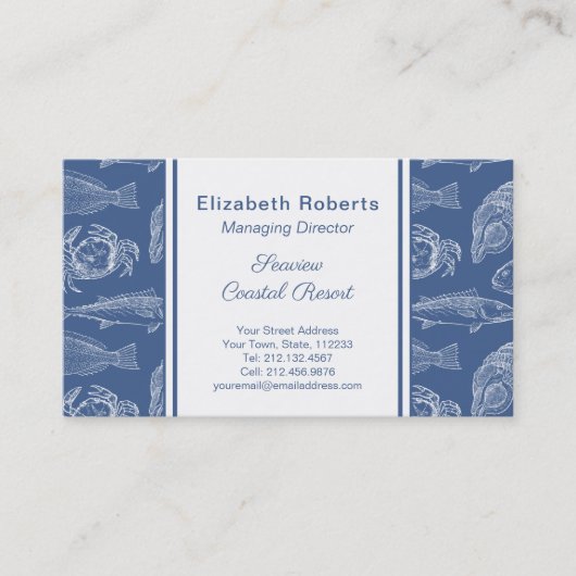 Vis en zeevruchten Restaurant of Coastal Resort Bl Visitekaartje (Voorkant)