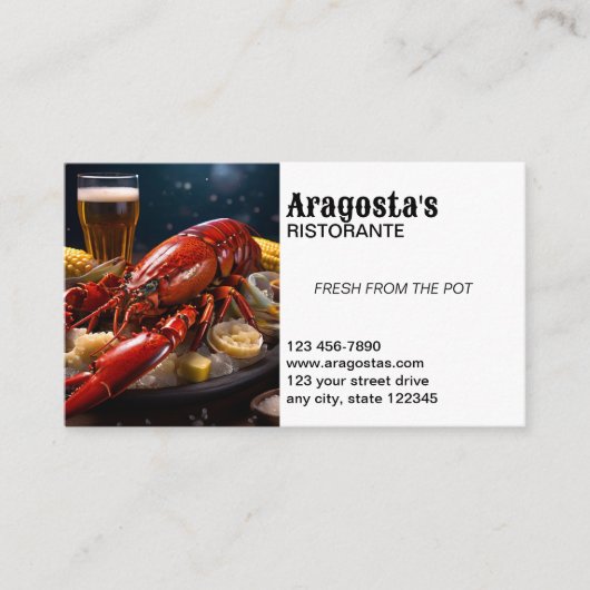 Vis en zeevruchten Restaurant Visitekaartje (Voorkant)