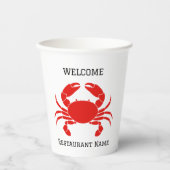 Vis en zeevruchten restaurant welkom rode krab Per Papieren Bekers (Voorkant)