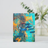 Vis en zeewier briefkaart (Staand voorkant)