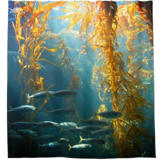 Vis en zeewier douchegordijn (Voorkant)