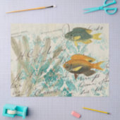 Vis en zeewier met het schrijven Ontkoppeling Tissuepapier (Craft)
