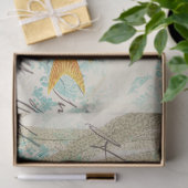 Vis en zeewier met het schrijven Ontkoppeling Tissuepapier (Geschenk)